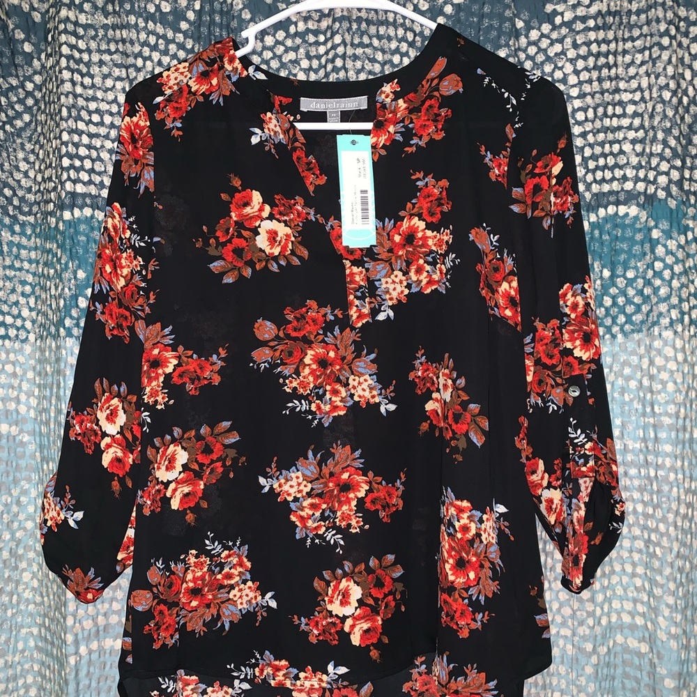 Daniel Rainn Koda Split Neck Blouse